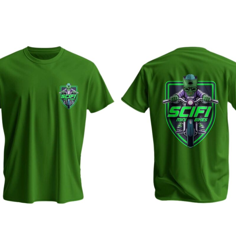 Sci-Fi Minibike Green T-Shirt