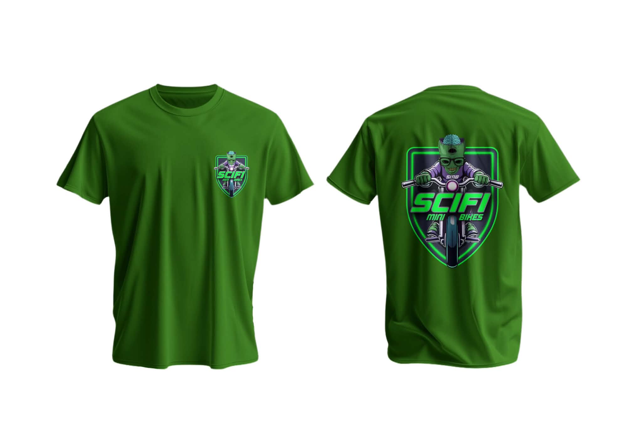 Sci-Fi Minibike Green T-Shirt