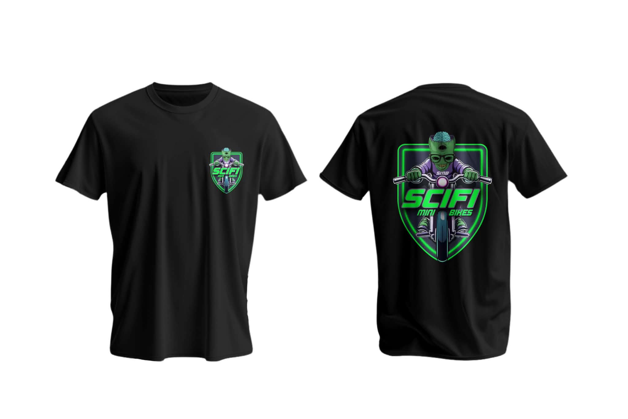 Sci-Fi Minibike Black T-Shirt